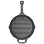 image of Winco CAGP-10R FireIron 10 1/4" Round Cast Iron Pre-Seasoned Induction Grill Pan