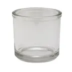 image of Winco CJ-7G Clear Glass 7 oz Condiment Jar, 3" Diameter x 3" Height, Round Shape - 1 Dozen