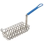 image of Winco CKCF-BSK Cutlet Fry Basket w/ 8-Slots Capacity, Blue Handle