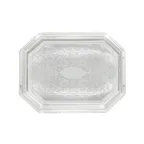 image of Winco CMT-1217 Octagonal Chrome Serving Tray, 17" x 12-1/2"