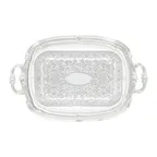 image of Winco CMT-1912 Rectangular Chrome Serving Tray With Handles, 19-1/2" X 12-1/2"