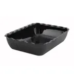image of Winco CRK-13K 10 lb. Black Tulip Deli Crock, 13" X 10" X 3", Rectangular, SAN, Black