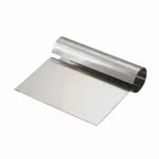 image of Winco DSC-1 Stainless Steel Dough Scraper - 5 1/4" x 4 1/4", Steel Handle 