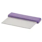image of Winco DSC-2P Allergen Free Purple Dough Scraper - 6" x 3" Stainless Steel Blade, Allergen Free