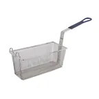 image of Winco FB-20 Nickel Plated Rectangular Fry Basket w/ Blue Handle