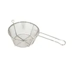 image of Winco FBRS-9 9 1/2" x 5 3/4" Nickel-Plated Round Mesh Fry Basket
