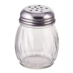 image of Winco G-107 Cheese Shaker, 6-9 oz Capacity, Glass Jar with Perforated Top, No Handle - 1 Dozen