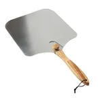 image of Winco KCH-08436 Old Stone 14"X16" Pizza Peel with Folding Handle - Aluminum 