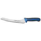 image of Winco KSTK-92 Sof-Tek 9" Offset Bread / Utility Knife w/ Blue TPR Handle