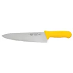 image of Winco KWP-100Y Stäl 10" German Steel Chef's Knife with Yellow Handle