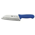 image of Winco KWP-70U Stäl 7" Santoku Knife w/ Blue Handle