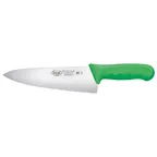 image of Winco KWP-80G Stäl 8" Steel Chef's Knife with Green Handle