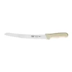 image of Winco KWP-91 9.5" Stäl Stainless Steel Serrated Bread Knife w/ White Handle