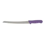 image of Winco KWP-91P, 9.5" Stäl Stainless Steel Serrated Bread Knife w/ Purple Allergen Free Handle