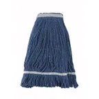 image of Winco MOP-24 Wet Mop Head, 24 oz. (680g), Loop-End, 1-1/4" Band, Blue