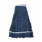 image of Winco MOP-32 Wet Mop Head, 32 oz. (900g), Loop-End, 1-1/4" Band, Blue