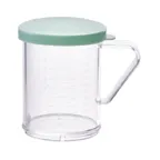 image of Winco PDG-10G 10 Oz. Clear Polycarbonate Dredge with Snap-On Green Lid