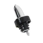 image of Winco PP-C Liquor Pourer – Free‑Flow, Chrome‑Plated Spout, Silver Finish, Black Collar – 1 Dozen