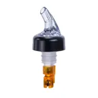 image of Winco PPA-050 Pourer, 1/2 oz, Clear Spout, Black Collar & Orange Tail Plastic Ball Bearing - 1 Dozen
