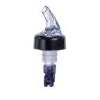 image of Winco PPA-113 Liquor Pourer, 1-1/8 oz, Plastic with Black Collar, Clear Spout, Purple Tail - 1 Dozen