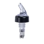 image of Winco PPA-125 Liquor Pourer, 1-1/4 oz, Clear Spout & Tail, Black Collar, Plastic Bearings - 1 Dozen