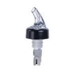image of Winco PPA-200 Liquor Pourer 2 oz, Clear Spout, Black Collar, White Tail, Plastic Build - 1 Dozen