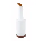 image of Winco PPB-1B Liquor & Juice Multi Pour w/ Brown Spout & Lid, 1 Qt.