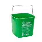 image of Winco PPL-3G Green Square 3 Qt. Cleaning Bucket with Handle for Soap