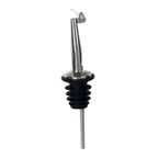 image of Winco PPM-4C Liquor Pourer, Free Flow, Stainless Silver Tapered Spout with Flip Cap, Cork - 1 Dozen