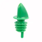 image of Winco PPR-2G Green Plastic Free‑Flow Liquor Pourer, No Collar, Plastic Build, Green Spout - 1 Dozen