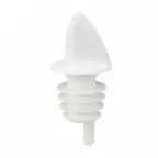 image of Winco PPR-2W White Plastic Free Flow Liquor Pourer, No Collar, White Spout - 1 Dozen