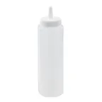 image of Winco PSB-08C - 8 oz Clear BPA-Free Plastic Squeeze Bottle, Single Tip, 6/Pack