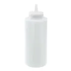 image of Winco PSB-12C BPA-Free 12 oz Plastic Squeeze Bottle, Single Tip, Clear Cap, NSF Certified - 6/Pack