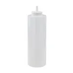 image of Winco PSB-24C Squeeze Bottle, 24 oz Clear Plastic, BPA-Free, Single Tip, Standard Top - 6/Pack