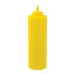 image of Winco PSB-24Y 24 oz BPA‑free plastic squeeze bottle, single tip, yellow, NSF certified - 6/Pack