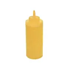 image of Winco PSW-16Y Squeeze Bottle - 16 oz Wide-Mouth, BPA-Free Yellow Plastic, Single Tip - 6/Pack