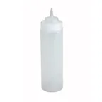 image of Winco PSW-24 Squeeze Bottle, 24 oz Clear BPA-Free Plastic, Wide Mouth, Single Tip, NSF – 6/Pack