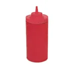 image of Winco PSW-32R Squeeze Bottle, 32 oz (1 qt) Wide Mouth, BPA‑Free Plastic, Red Single Tip – 6/Pack