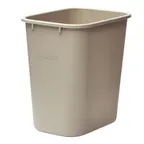 image of Winco PWR-28BE Wastebasket, 28 qt., 14-5/8"W X 10-1/4"D X 15"H, Rectangular, Beige