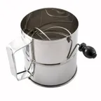 image of Winco RFS-8 8 Cup Stainless Steel Rotary Flour Sifter, Stainless Steel