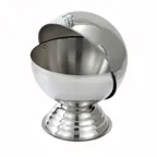 image of Winco SBR-30 20 oz. Sugar Bowl w/ Roll Top Lid, 5 1/4" Round, Stainless Steel