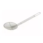 image of Winco SCF-6R 6 1/2" Diameter Round x 13" Handle Nickel Plated Mesh Skimmer