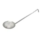 image of Winco SCS-5 4 1/2" Diameter Round x 13" Handle Nickel Plated Stainless Steel Perforated Skimmer