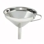 image of Winco SF-6 5 3/4" Stainless Steel Wide Mouth Funnel, Mirror Finish 