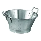 image of Winco SLO-16 16 Qt. Heavy Duty Stainless Steel Colander with Flat Bottom