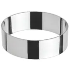 image of Winco SPM-41O 4" x 1-3/8" Oval Stainless Steel Culinary Pastry Mold, Dishwasher Safe