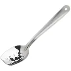 image of Winco SPS-P10 10" Satin Finish Stainless Steel Slanted Perforated Plating Spoon