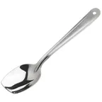 image of Winco SPS-S10 10" Stainless Steel Slanted Plating Spoon, Dishwasher Safe, Satin Finish
