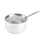 image of Winco SSSP-3 3-1/2 Qt. Induction-Ready Premium Stainless Steel Sauce Pan with Cover