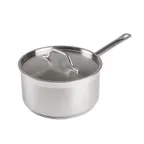 image of Winco SSSP-6 6 Qt. Induction-Ready Premium Stainless Steel Sauce Pan with Cover